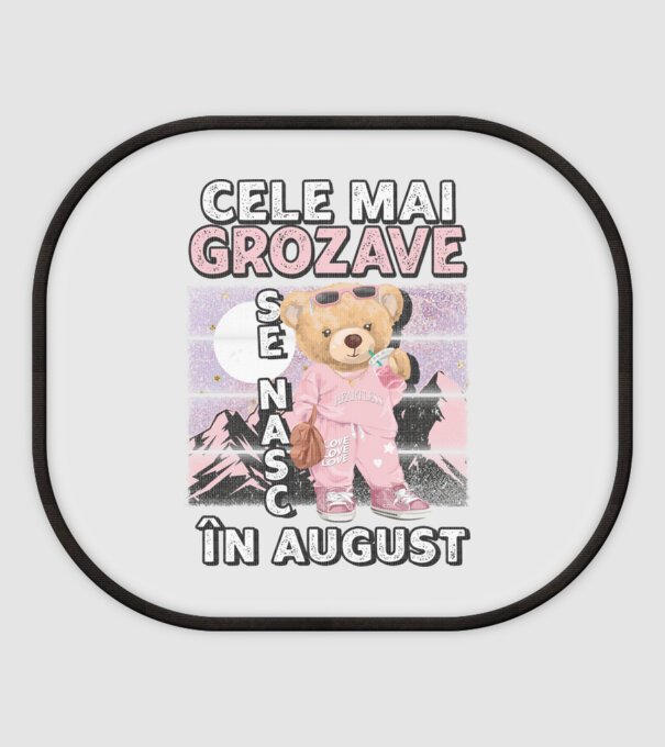 RETRO teddy fetişcană AUGUST model alb pe tricou