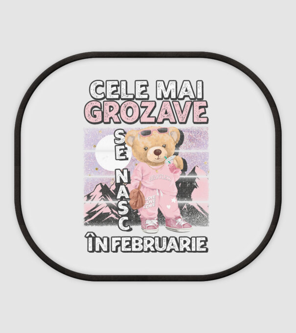 RETRO teddy fetişcană FEBRUARIE model alb pe tricou