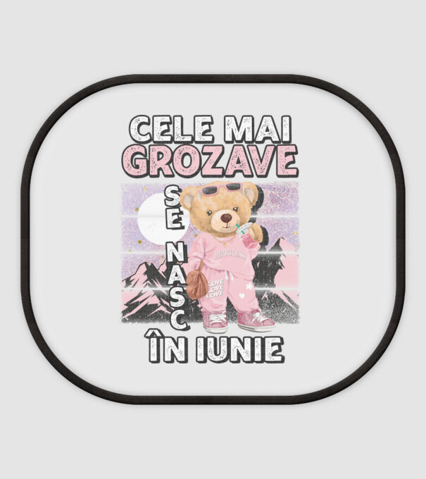 RETRO teddy fetişcană IUNIE model alb pe tricou
