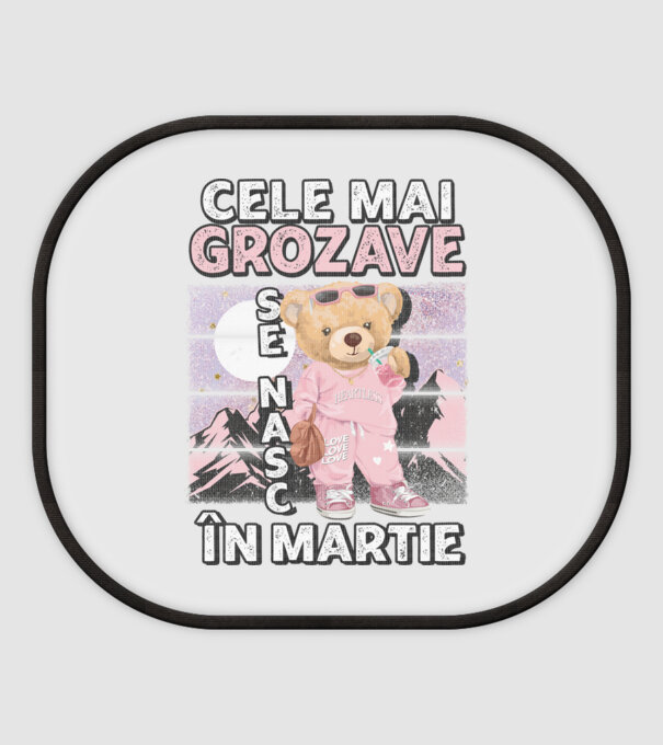 RETRO teddy fetişcană MARTIE model alb pe tricou