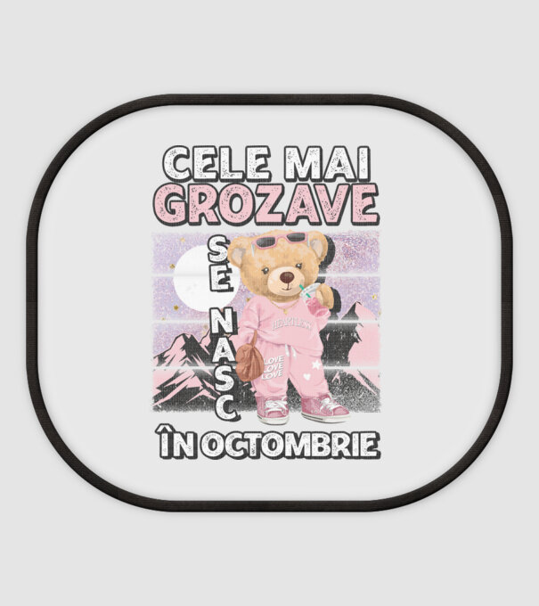 RETRO teddy fetişcană OCTOMBRIE model alb pe tricou