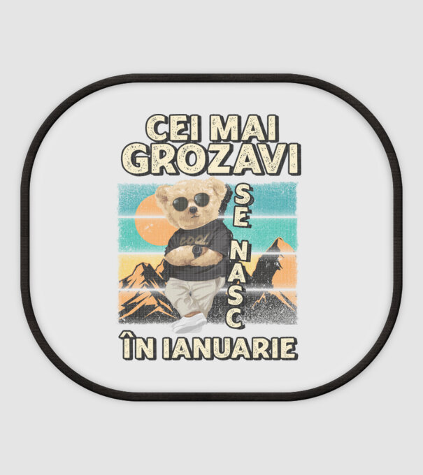 RETRO teddy IANUARIE model alb pe tricou