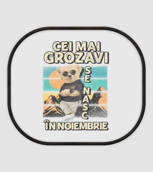RETRO teddy NOIEMBRIE model alb pe tricou