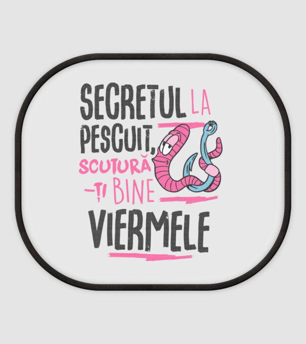 Secretul la pescuit scutură-ți bine viermele model alb pe tricou