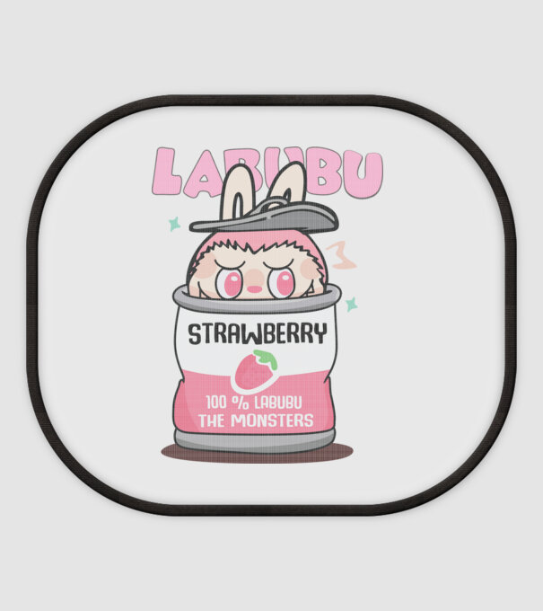Strawberry Labubu model alb pe tricou
