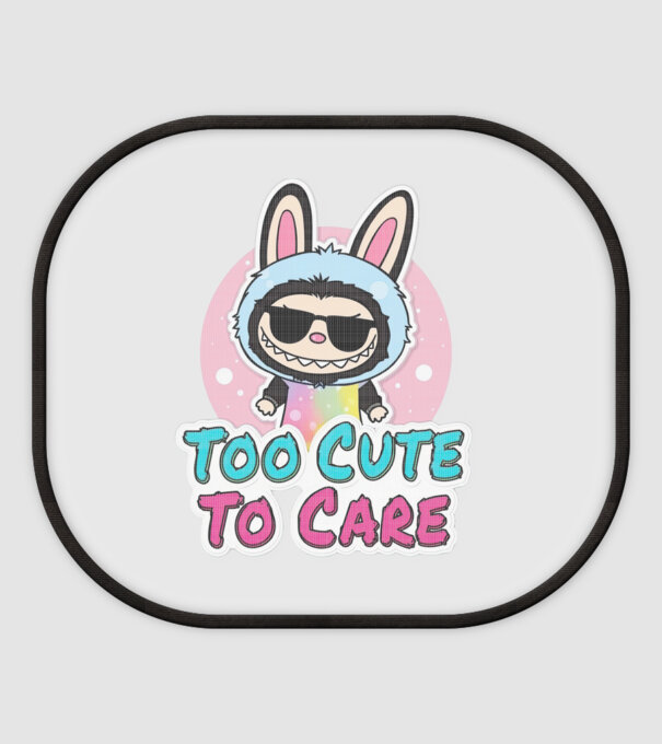 Too cute to care model alb pe tricou