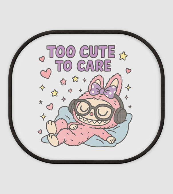 Too cute to care model alb pe tricou