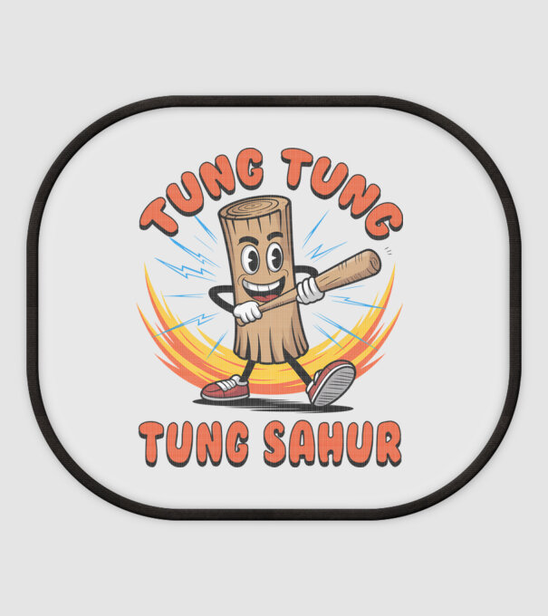 Tung Tung Tung Sahur drăguț model alb pe tricou