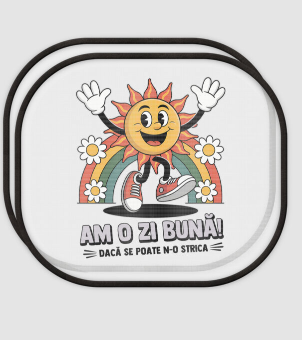 Am o zi bună! model alb pe tricou
