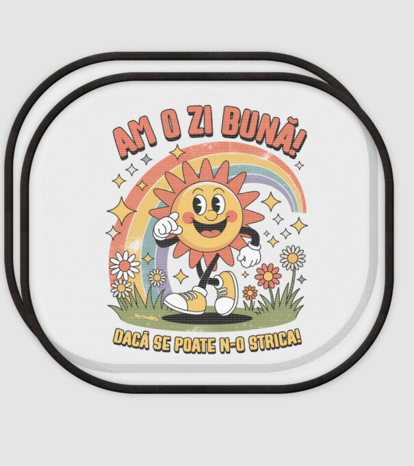 Am o zi bună! model alb pe tricou