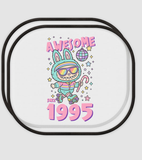 Awesome since 1995 - Labubu model alb pe tricou