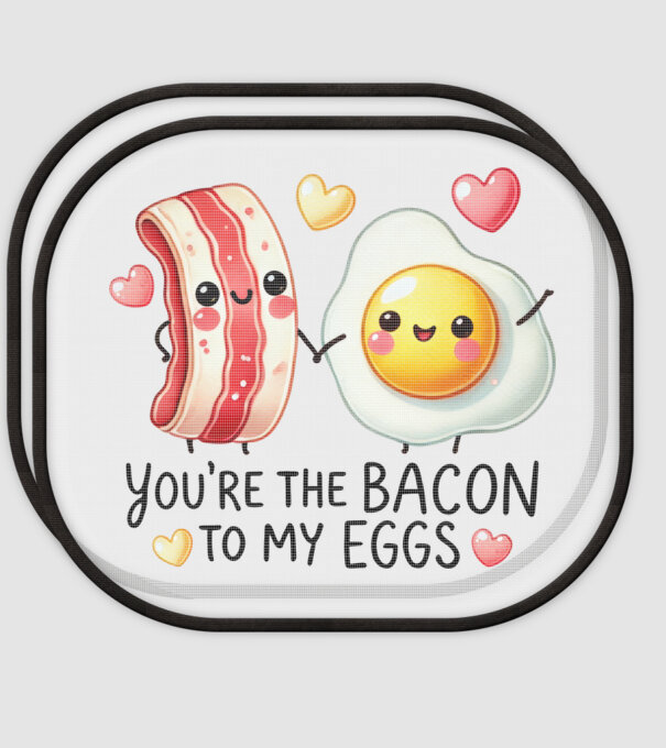 Bacon to my Eggs model alb pe tricou
