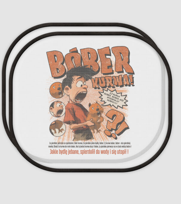 Bobr Kurwa comic model alb pe tricou