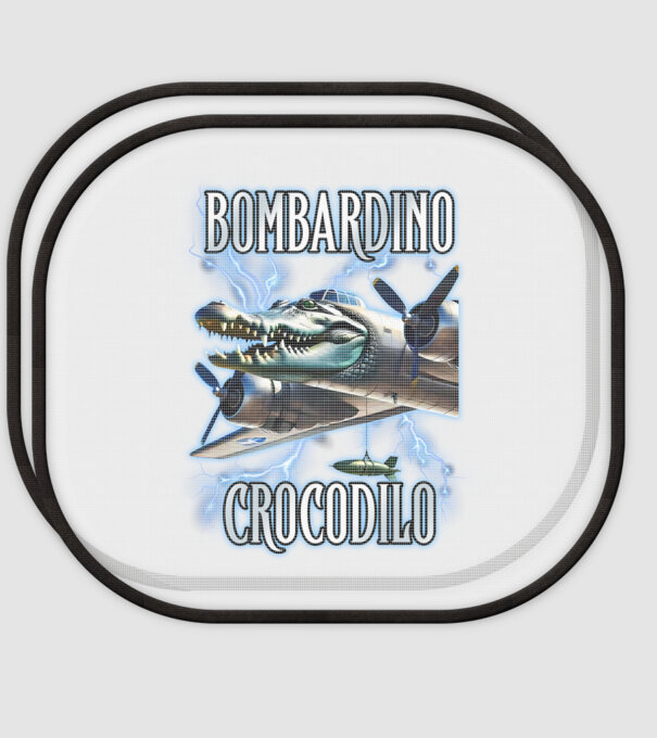 Bombardino Crocodilo model alb pe tricou