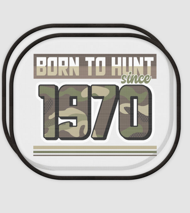 Born to hunt since 1970 model alb pe tricou