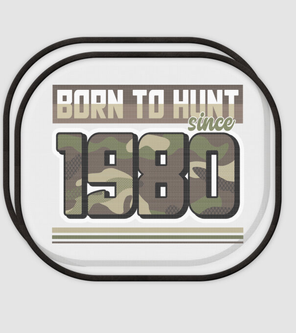 Born to hunt since 1980 model alb pe tricou
