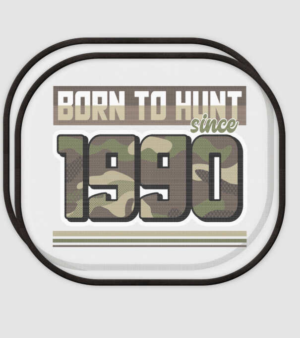 Born to hunt since 1990 model alb pe tricou