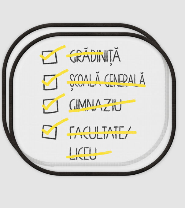 Cheklist educație - Facultate alb model alb pe tricou