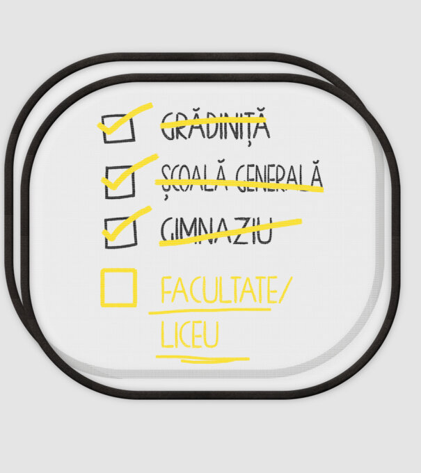 Cheklist educație - Gimnaziu alb model alb pe tricou