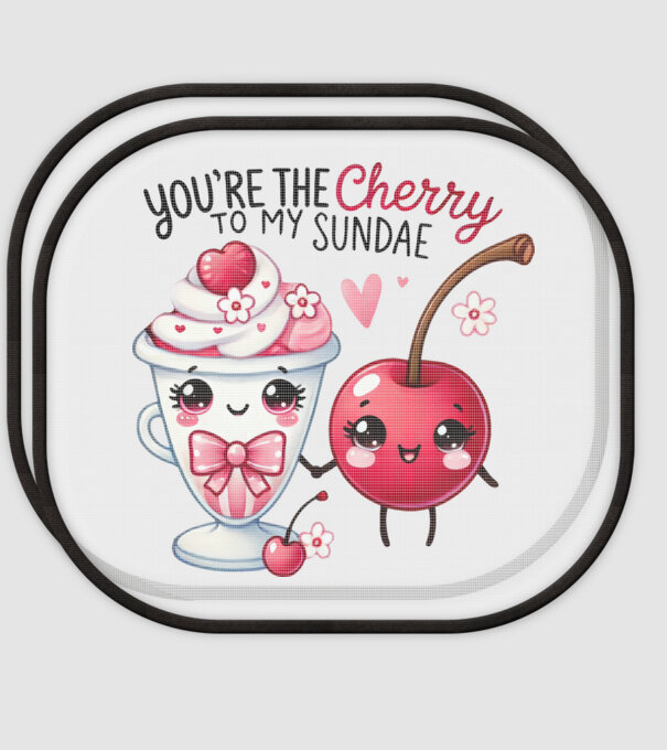 Cherry to my Sunday model alb pe tricou