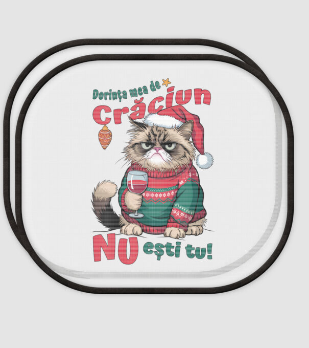 Dorința mea de Crăciun nu ești tu! pisică model alb pe tricou