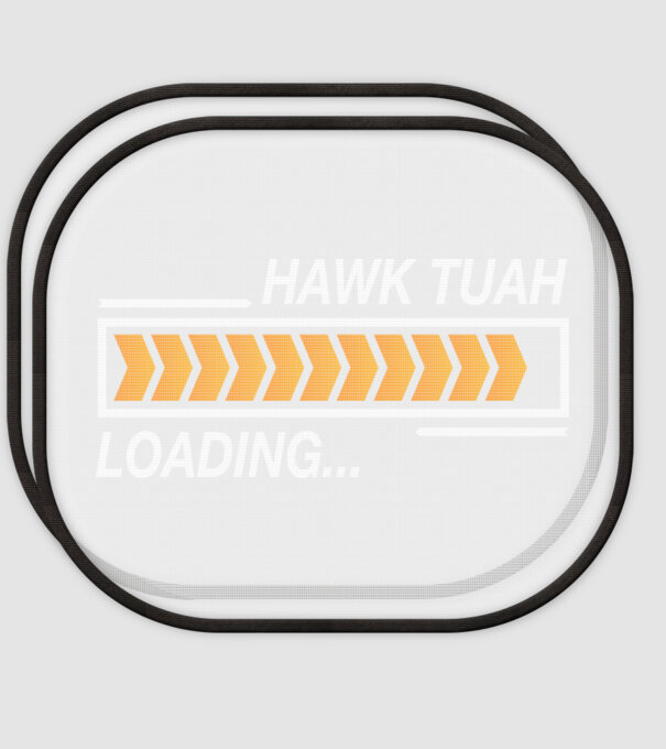 Hawk tuah loading model alb pe tricou