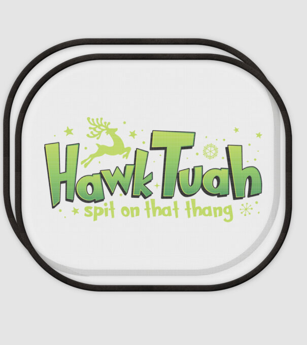 Hawk tuah xmas model alb pe tricou