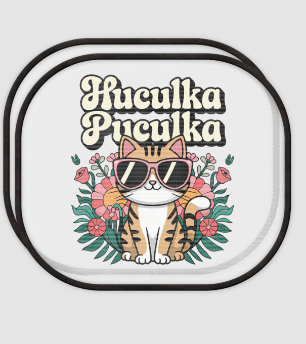 Huculka Puculka pisică 3 model alb pe tricou