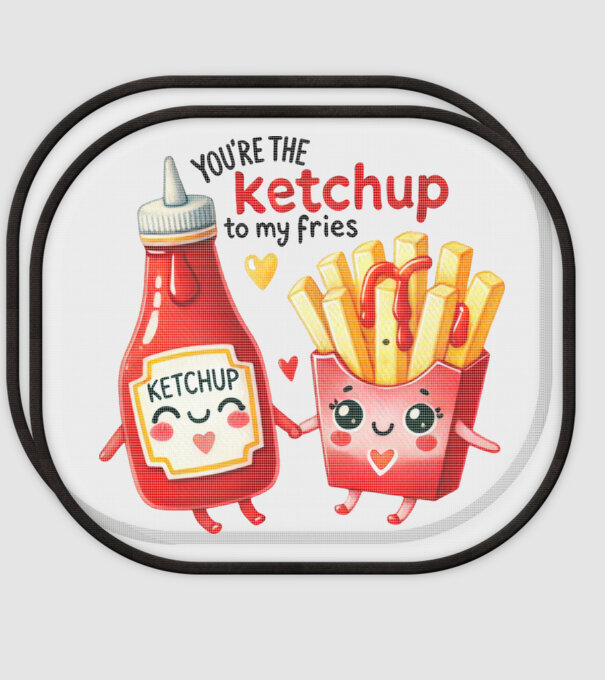 Ketchup to my Fries model alb pe tricou