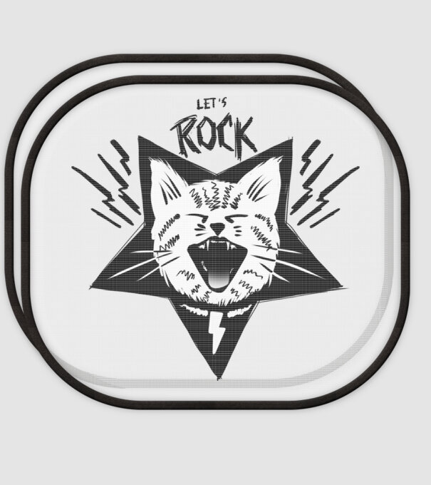 Let's Rock model alb pe tricou