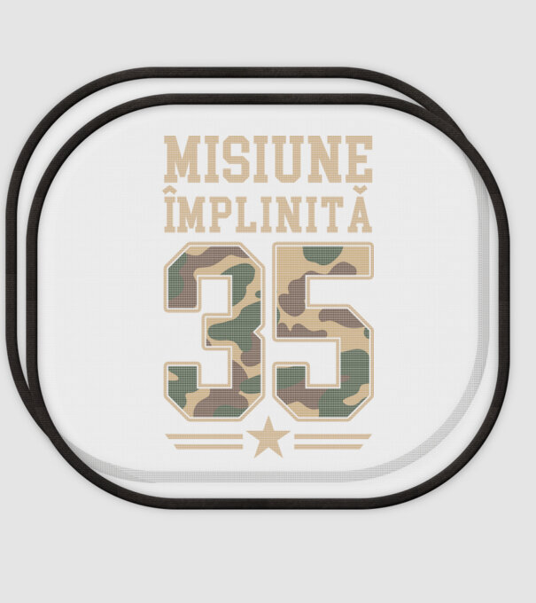 Misiune împlinită 35 model alb pe tricou