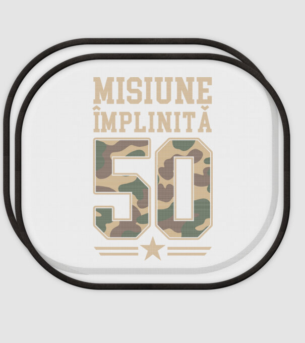 Misiune împlinită 50 model alb pe tricou
