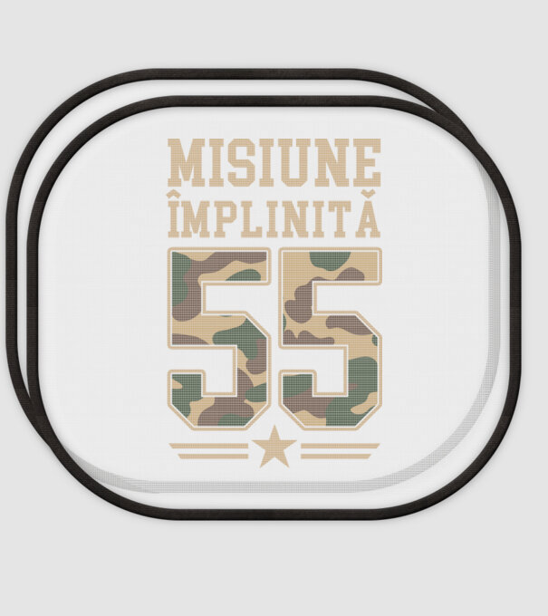 Misiune împlinită 55 model alb pe tricou