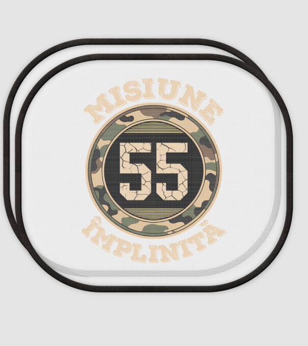 Misiune împlinită 55 model alb pe tricou