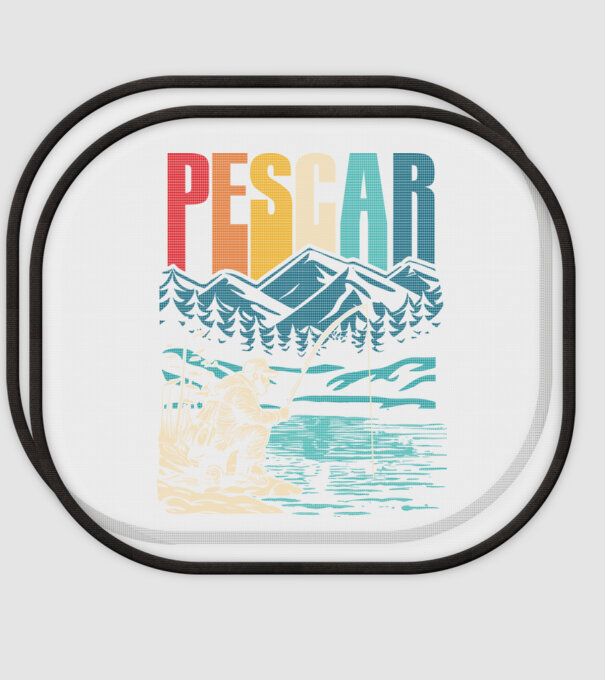 Pescar retro model alb pe tricou
