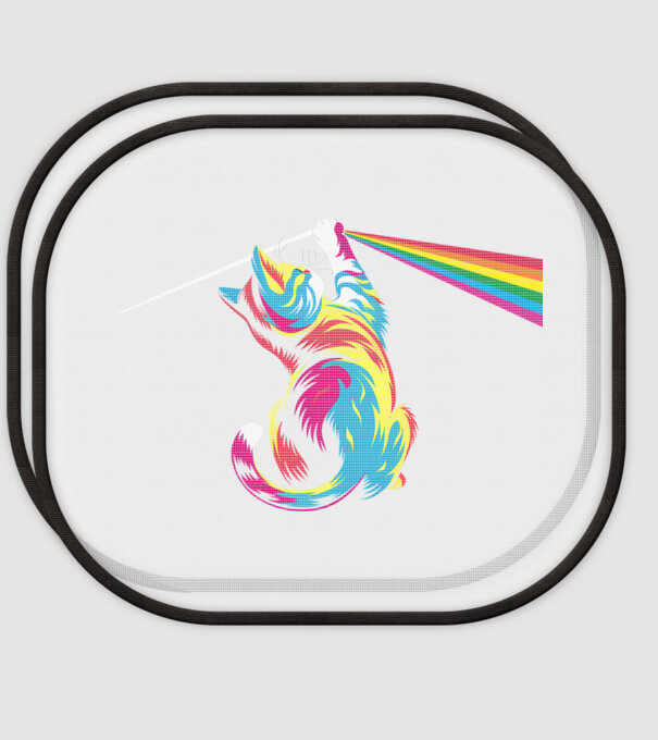 Pisica prismă model alb pe tricou