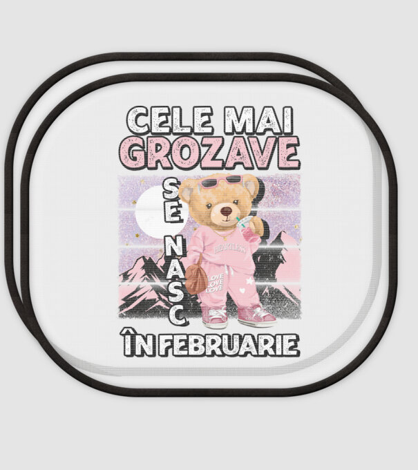 RETRO teddy fetişcană FEBRUARIE model alb pe tricou