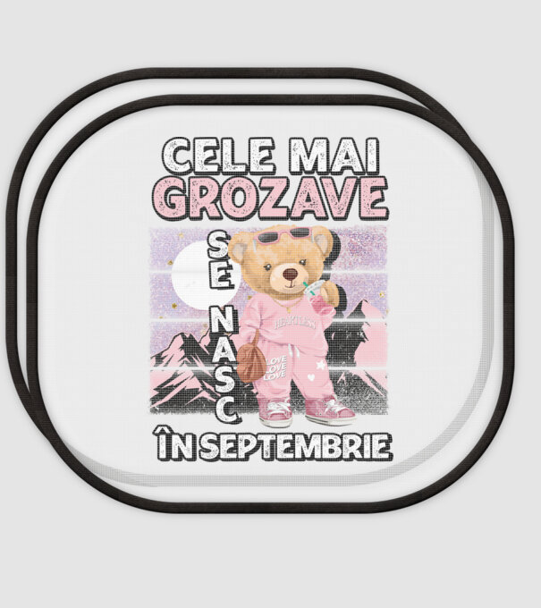 RETRO teddy fetişcană SEPTEMBRIE model alb pe tricou