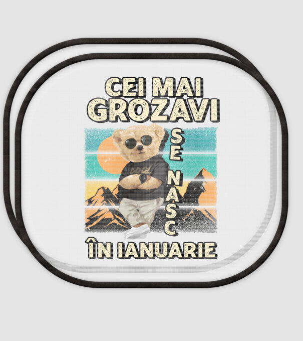 RETRO teddy IANUARIE model alb pe tricou