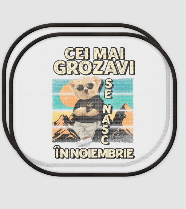 RETRO teddy NOIEMBRIE model alb pe tricou