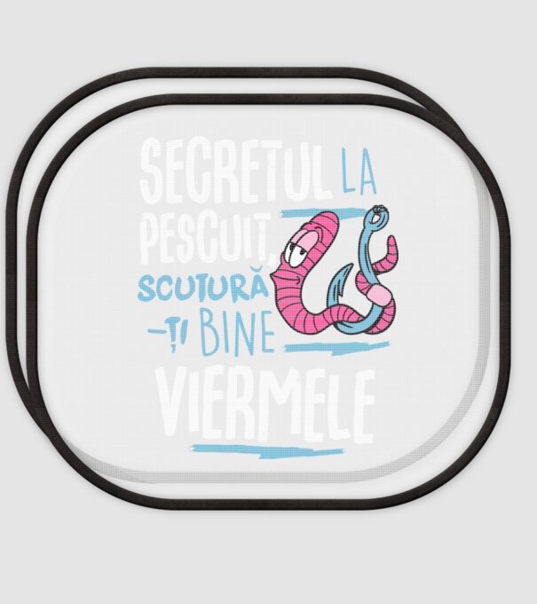 Secretul la pescuit scutură-ți bine viermele model alb pe tricou