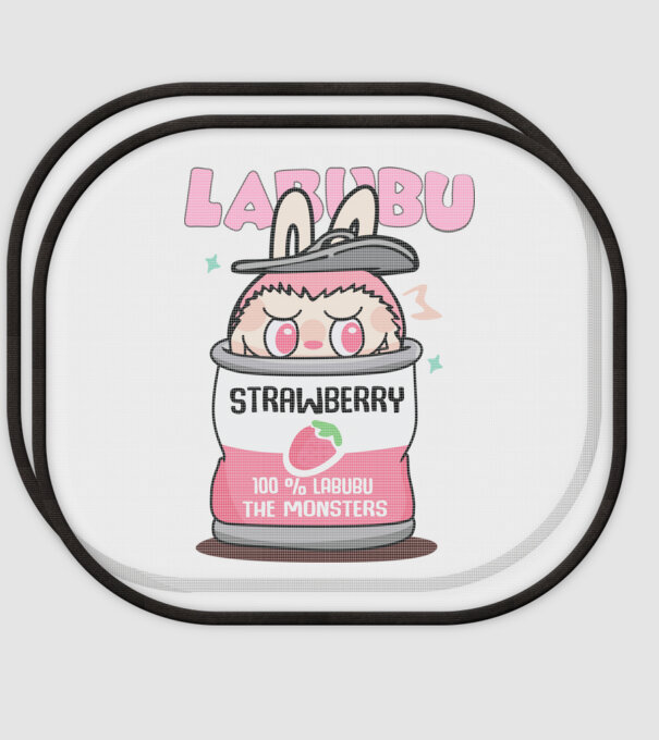 Strawberry Labubu model alb pe tricou