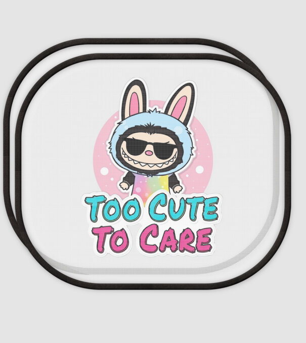 Too cute to care model alb pe tricou