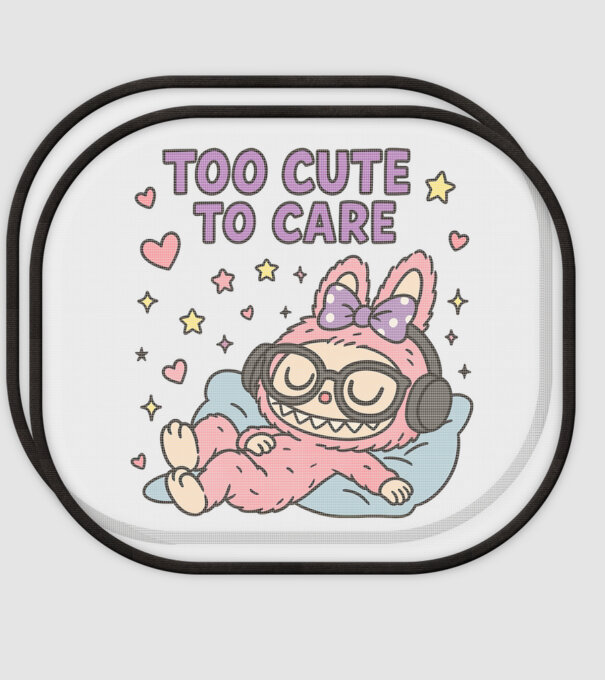 Too cute to care model alb pe tricou