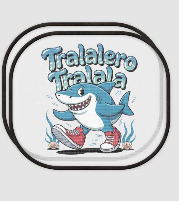 Tralalero Tralala drăguț model alb pe tricou