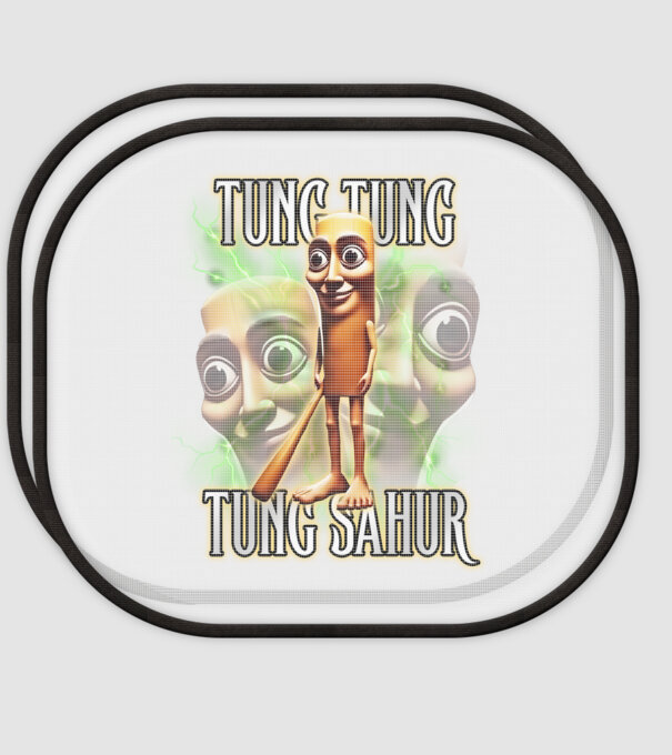 Tung Tung Tung Sahur model alb pe tricou