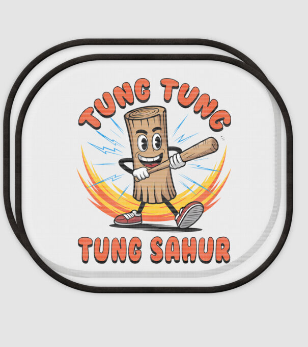 Tung Tung Tung Sahur drăguț model alb pe tricou