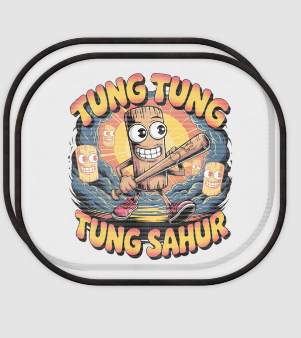 Tung Tung Tung Sahur Retro model alb pe tricou