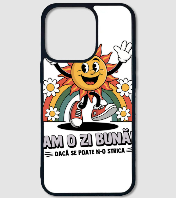 Am o zi bună! model alb pe tricou