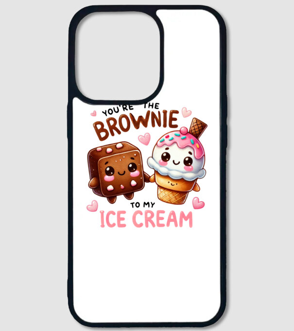 Brownie to my Ice Cream model alb pe tricou